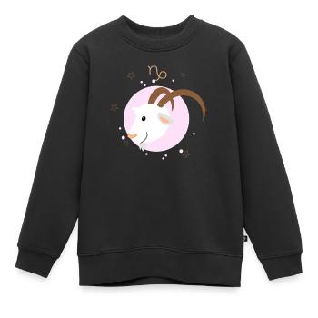 Steinbock - Kinder Premium Organic Sweatshirt - Schwarz - Vorne - AI Model Kid Female (0cm)
