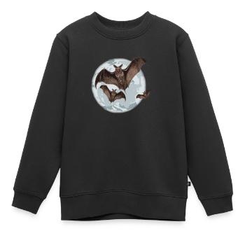 Fledermaus - Kinder Premium Organic Sweatshirt - Schwarz - Vorne - AI Model Kid Female (0cm)