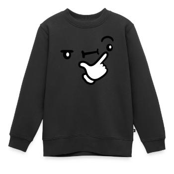 Grübeln Gesicht Nachdenklich - Kinder Premium Organic Sweatshirt - Schwarz - Vorne - AI Model Kid Female (0cm)