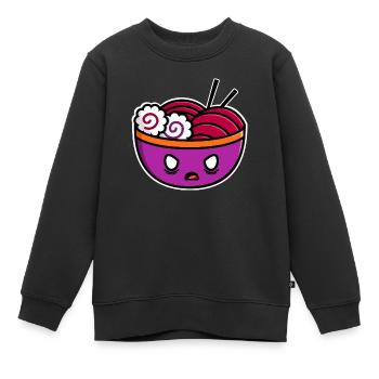 Angry Ramen - Kinder Premium Organic Sweatshirt - Schwarz - Vorne - AI Model Kid Female (0cm)