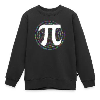 Pi, π, nombre, maths, mathématiques, day, géométrie - Sweat Premium enfant bio - noir - Devant - AI Model Kid Female (0cm)