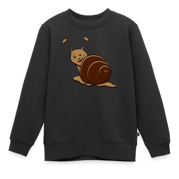 Schnecke lustig zwinkern - Kinder Premium Organic Sweatshirt - Schwarz - Vorne - AI Model Kid Female (0cm)