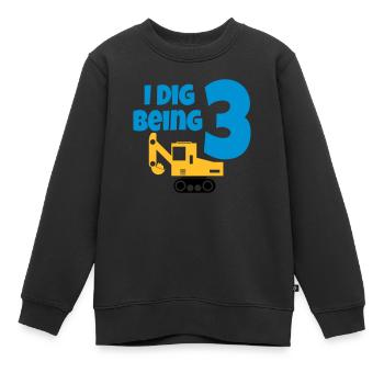 Bagger anniversaire 3 ans - Sweat Premium enfant bio - noir - Devant - AI Model Kid Female (0cm)