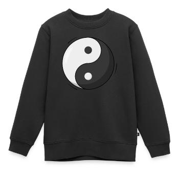 Yin et Yang - Sweat Premium enfant bio - noir - Devant - AI Model Kid Female (0cm)
