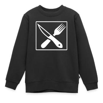 Cuisine cuisine cuisine cuisine Food Kitchen - Sweat Premium enfant bio - noir - Devant - AI Model Kid Female (0cm)