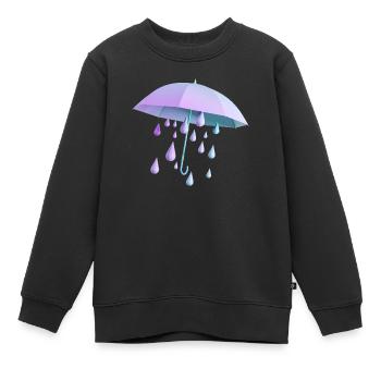 Parapluie avec des gouttes - Sweat Premium enfant bio - noir - Devant - AI Model Kid Female (0cm)