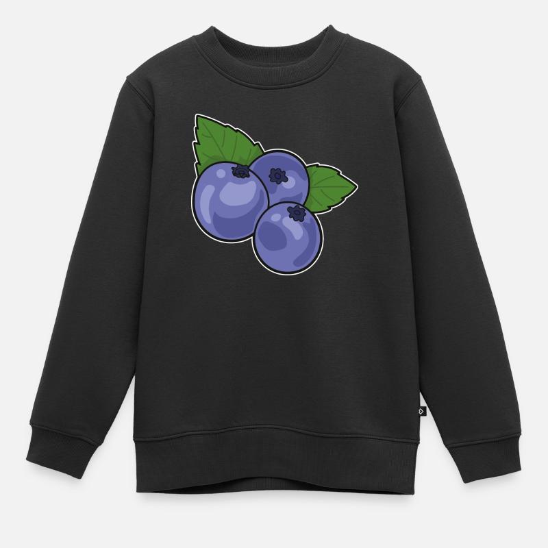 Blaubeere Heidelbeere - Kinder Premium Organic Sweatshirt - Schwarz