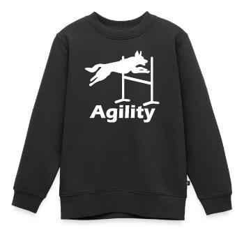 Agilité de chien de chien - Sweat Premium enfant bio - noir - Devant - AI Model Kid Female (0cm)