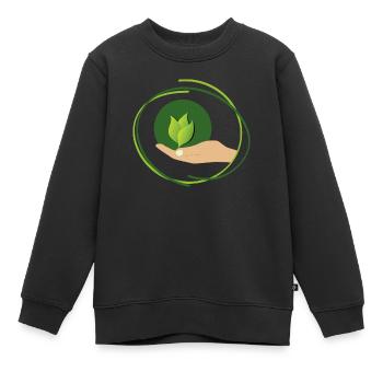Conception environnementale - Sweat Premium enfant bio - noir - Devant - AI Model Kid Female (0cm)