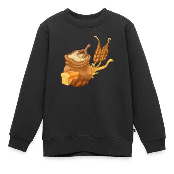 Pain de blé - Sweat Premium enfant bio - noir - Devant - AI Model Kid Female (0cm)