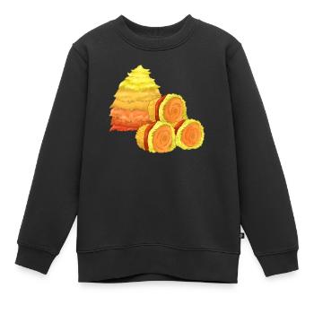 Balle de foin - Sweat Premium enfant bio - noir - Devant - AI Model Kid Female (0cm)