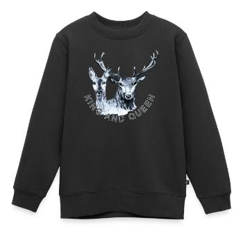 Rehe und Rehe - Kinder Premium Organic Sweatshirt - Schwarz - Vorne - AI Model Kid Female (0cm)