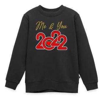 2022 ME and YOU and TWENTY TWENTY TWO (Ich und Du) - Kinder Premium Organic Sweatshirt - Schwarz - Vorne - AI Model Kid Female (0cm)