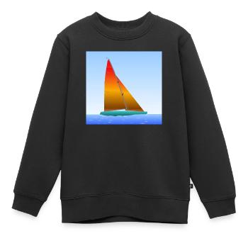 Segelschiff - Kinder Premium Organic Sweatshirt - Schwarz - Vorne - AI Model Kid Female (0cm)