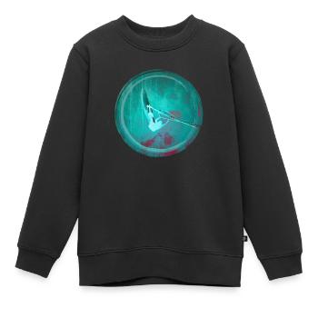 Windsurf wave - Kinder Premium Organic Sweatshirt - Schwarz - Vorne - AI Model Kid Female (0cm)