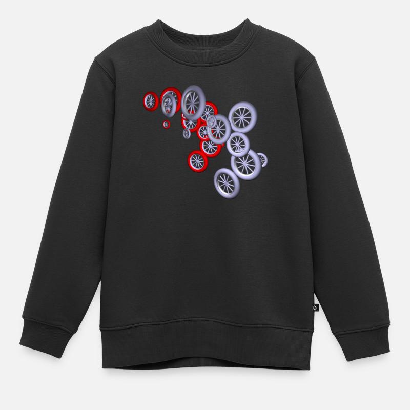 Roues - Sweat Premium enfant bio - noir