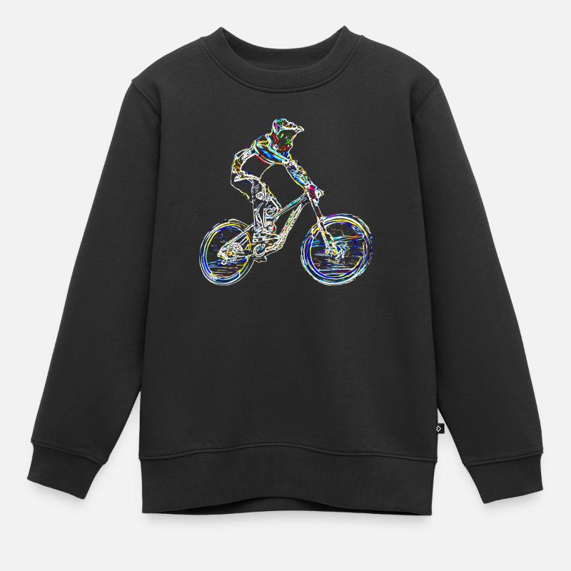 vtt mtb downhill - Sweat Premium enfant bio - noir