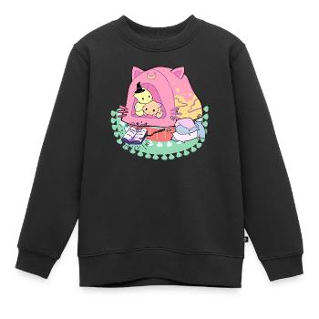 Zauberkatzen - Kinder Premium Organic Sweatshirt - Schwarz - Vorne - AI Model Kid Female (0cm)