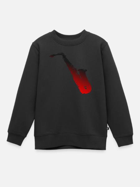 Saxophon - Kinder Premium Organic Sweatshirt - Schwarz