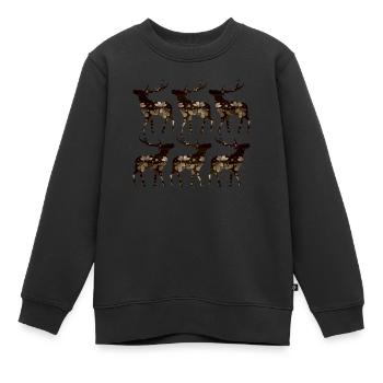 Deer - Kids Premium Organic Sweatshirt - black - Front - AI Model Kid Female (0cm)