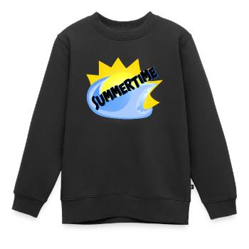 Sommerzeit - Kinder Premium Organic Sweatshirt - Schwarz - Vorne - AI Model Kid Female (0cm)
