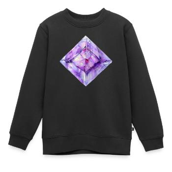 Aquarell Kristall - Kinder Premium Organic Sweatshirt - Schwarz - Vorne - AI Model Kid Female (0cm)