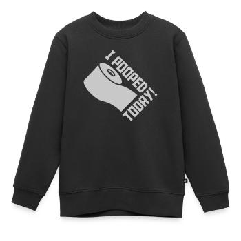 I pooped today Zitat - Kinder Premium Organic Sweatshirt - Schwarz - Vorne - AI Model Kid Female (0cm)