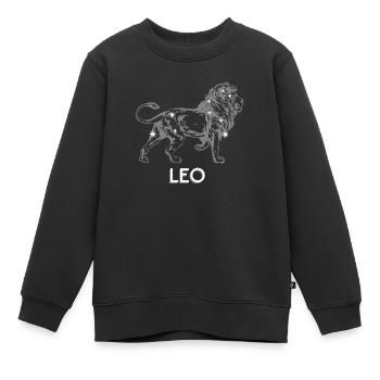 Constellation du Lion - Sweat Premium enfant bio - noir - Devant - AI Model Kid Female (0cm)