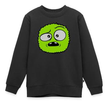 Visage sceptique de monstre poilu - Sweat Premium enfant bio - noir - Devant - AI Model Kid Female (0cm)