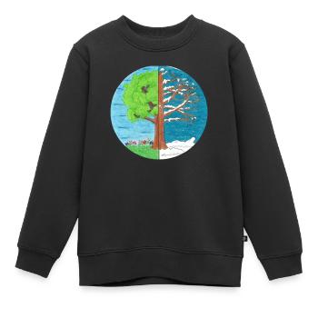 Summer and Winter - Sweat Premium enfant bio - noir - Devant - AI Model Kid Female (0cm)