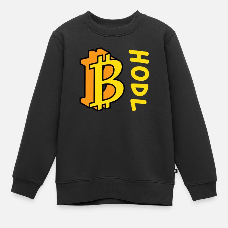 Bitcoin BTC HODL Comics Style - Kids Premium Organic Sweatshirt - black