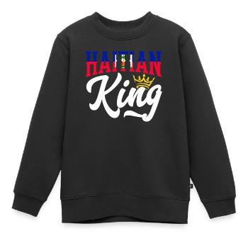 Haïti Roi Haïti Haïti Drapeau - Sweat Premium enfant bio - noir - Devant - AI Model Kid Female (0cm)