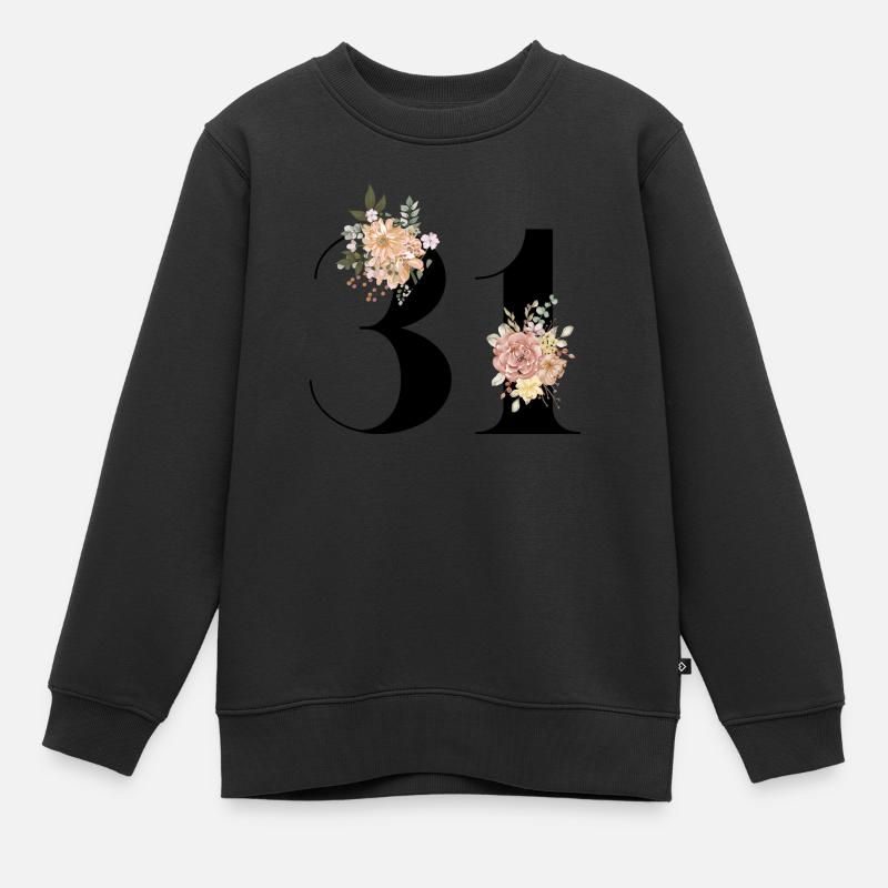 31e anniversaire fleuris (Cadeau de 31 ans) - Sweat Premium enfant bio - noir