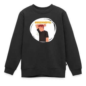 Morgenmüffel - Kinder Premium Organic Sweatshirt - Schwarz - Vorne - AI Model Kid Female (0cm)