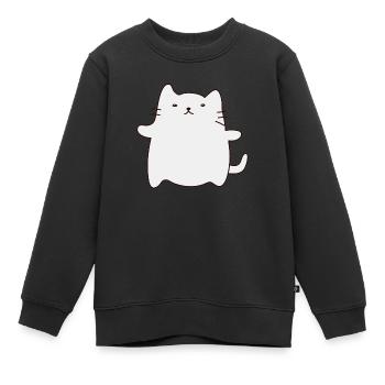 Gezogene Katze 1 - Kinder Premium Organic Sweatshirt - Schwarz - Vorne - AI Model Kid Female (0cm)