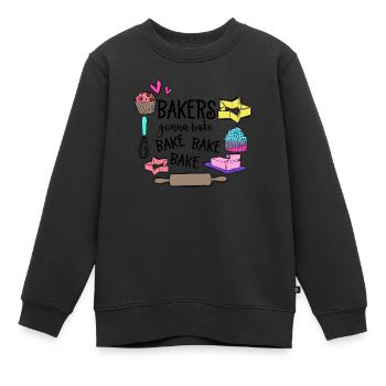 Boulangerie Baker Boulangerie Boulangerie Gâteau de confiserie - Sweat Premium enfant bio - noir - Devant - AI Model Kid Female (0cm)