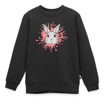 Éclaboussures de couleur gouttes lapin éclaboussures - Sweat Premium enfant bio - noir - Devant - AI Model Kid Female (0cm)