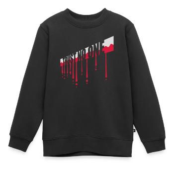 trust no one quote - Kids Premium Organic Sweatshirt - black - Front - AI Model Kid Female (0cm)