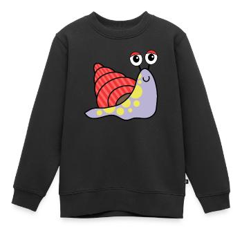 Cartoon Snail - Kids Premium Organic Sweatshirt - black - Front - AI Model Kid Female (0cm)