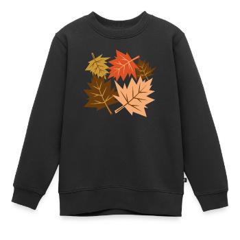 Fall Leaves - Kids Premium Organic Sweatshirt - black - Front - AI Model Kid Female (0cm)