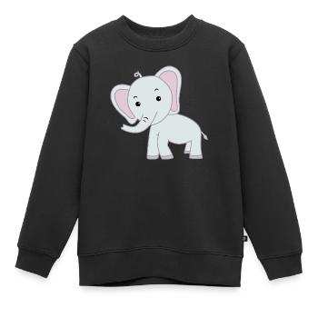 Elefant niedlich - Kinder Premium Organic Sweatshirt - Schwarz - Vorne - AI Model Kid Female (0cm)