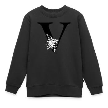 Point V - Kids Premium Organic Sweatshirt - black - Front - AI Model Kid Female (0cm)