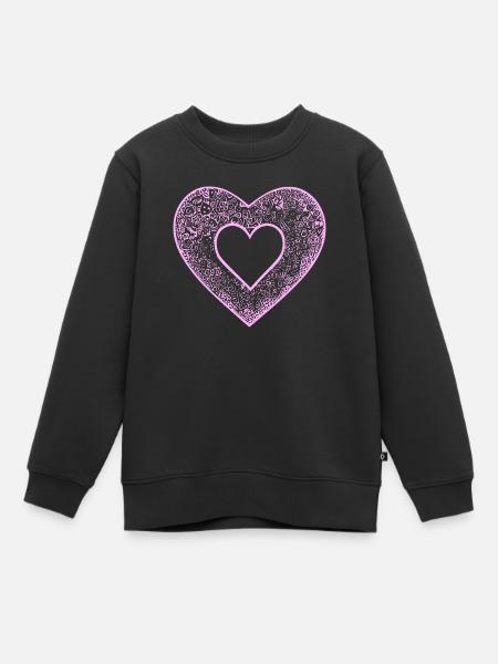 Herz Symbol Liebe süß Herzen rosa Zeichnung 12 - Kinder Premium Organic Sweatshirt - Schwarz