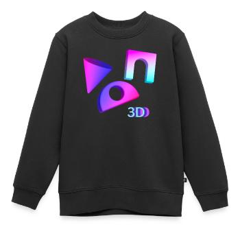 3D - Kinder Premium Organic Sweatshirt - Schwarz - Vorne - AI Model Kid Female (0cm)