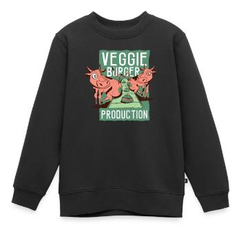 Veggie-Burger-Produktion Veggie-Burger-Produktion - Kinder Premium Organic Sweatshirt - Schwarz - Vorne - AI Model Kid Female (0cm)
