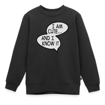 niedlich - Kinder Premium Organic Sweatshirt - Schwarz - Vorne - AI Model Kid Female (0cm)