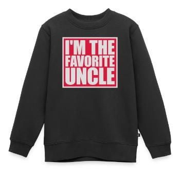 im the favorite uncle - Kinder Premium Organic Sweatshirt - Schwarz - Vorne - AI Model Kid Female (0cm)