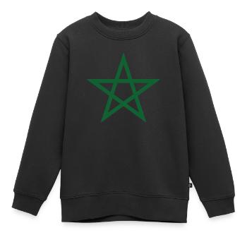 Marokko Flagge Geschenkidee - Kinder Premium Organic Sweatshirt - Schwarz - Vorne - AI Model Kid Female (0cm)