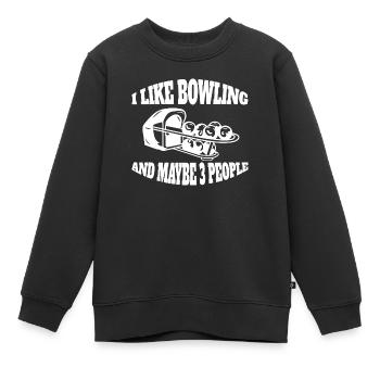 Cadeau de quilles de bowling Bowling Ball Skittle Bowler - Sweat Premium enfant bio - noir - Devant - AI Model Kid Female (0cm)