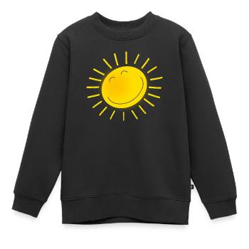 freundliche Sonne - Kinder Premium Organic Sweatshirt - Schwarz - Vorne - AI Model Kid Female (0cm)